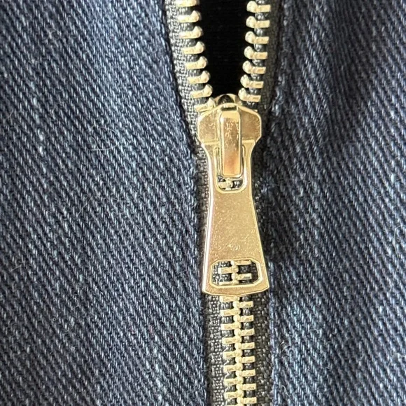 Whistles Navy Denim zipper skirt - Picture 3 of 6